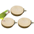 Hamiledyi 3PCS Perch Platform for Bird Cage Natural Round Wooden Stand Platform Bird Toy for Parakeet Cockatiel Parrot Budgie Sparrow Hamster Canary Bears - size: 3.9in