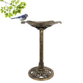 Pedestal Bird Bath Antique Fountain for Outdoor & Garden Decoration | 27 Inch Height | Steel Lily Pad Style