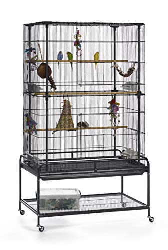Prevue Pet Products Playtop Flight Bird Cage with Stand - F085, Black