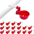 Chicken Water Cups for PVC with Tee (16 Pack), Automatic Chicken Waterer Kit for Poultry, DIY PVC Water Feeder for Chicken/Duck/Quail/Turkey - size: 16-Pack