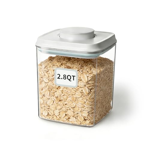 Airtight Food Storage Container with One-Touch Lid, 2.8 QT / 2.65 L Stackable BPA-Free PET for Coffee, Sugar, Spices & Pantry Organization. - color: 2.8QT