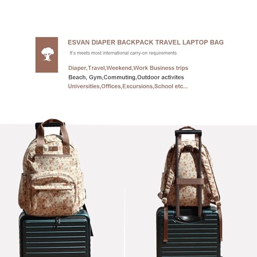 Diaper Bag Backpack Corduroy Multifunction Baby Fashion Travel Pack office Laptop Bag - color: Brown Fawn