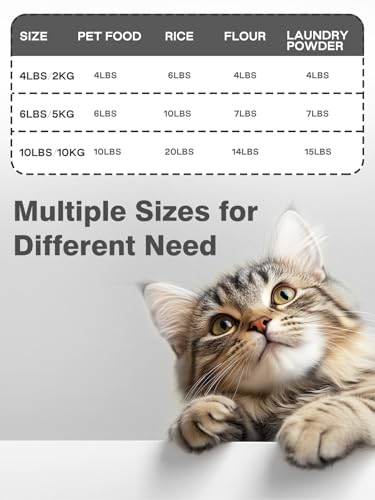 20 lb Stackable Pet Food Storage Containers, 3 Pack | Three stackable airtight bins hold 4, 6, and 10 lb for 20 lb total; includes 3 measuring cups and clear BPA-free bodies. - color: 20LBS-3Pack-White-2