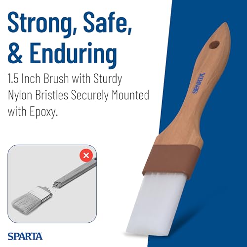 SPARTA Flat Nylon Pastry Brush – 4039600 Pastry Brush for Baking with Hardwood Handle and Nylon Bristles for Kitchens, Restaurants or Catering, 1.5in
