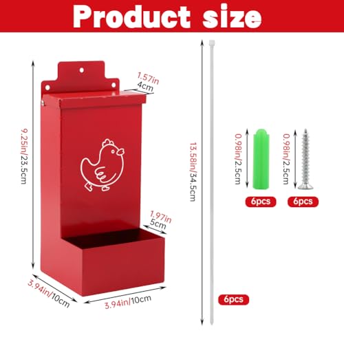 Automatic Chicken Grit Feeder Metal Oyster Shell Feeder with Lid, Chickens Coop Accessories Improve Eggshell Quality and Hen Health(Color:2 pcs)