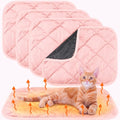 4 Pack Self Heating Cat Pad Self Warming Dog Mat Reflects Body Heat Extra Warm Thermal Pet Pad Washable Dog Cat Bed Crate Bed Mat Blanket (Pink,16 x 20 Inch) - color: Pink, size: 16 x 20 Inch