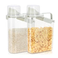 TBMax Rice Container Cereal Storage Container 2 Pack 3.2-Quart, Kitchen Pantry Dry Food Storage Holder with Easy-Pouring Spout & Handy Cup, Small Pet Dog Cat Food Dispenser for Daily Feeding - color: Beige 3.2+3.2Qt
