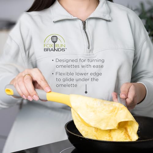 Fox Run Flip & Fold Silicone Quesadilla and Omelet Spatula, 14" Yellow Omelette Turner, Safe For Non-Stick - size: 2.75” x 13.75” x 1”