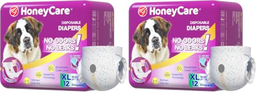 All-Absorb Disposable Female Dog Diapers, White and Blue, X-Large (Pack of 2) - size: X-Large (Pack of 2)