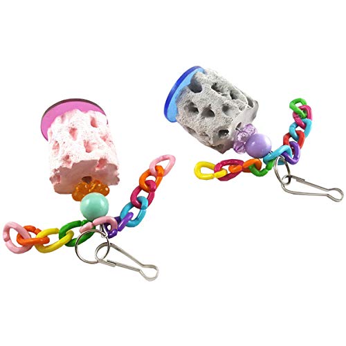 Wontee Bird Calcium Chew Grinding Treats Toy for Parrot & Small Pets (1 pc) | Minerals, colorful, trimming and cleaning bird beaks, for budgies/cockatiels/conures/quaker/senegal parrot/gerbils/rats/mice - size: A (1 Pack)
