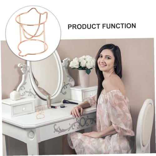SOLUSTRE Makeup Puff Holder Sponge Egg Display Stand Metal Powder Puff Rack Rose Gold Hollow Makeup Sponge Holder for Cosmetic Storage and Drying
