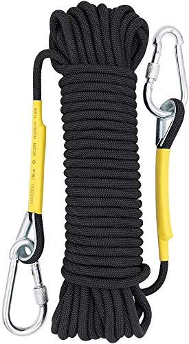 X XBEN Outdoor Climbing Rope 10M(32ft) 20M(64ft) 30M(96ft) 50M(160ft) 70M(230ft) 152M(500FT) 352M(1000FT) Static Rock Climbing Rope for Escape Rope Ice Climbing Equipment Fire Rescue Parachute - color: Black, size: 1/3 Inch x 500 Feet