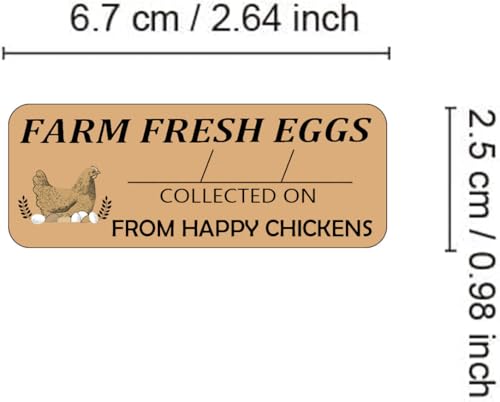 Farm Eggs Laid On Stickers,1 x 2.6 Inch Farm Eggs Collected Date Stickers for Egg Handling Instructions (360 pcs)