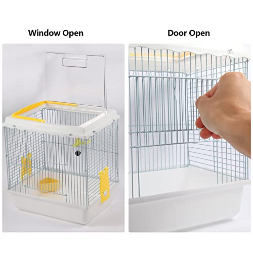 Hamster Travel Portable Carrier Cage Small Animal Carry Case | with Water Bottle&foodbowl& for Dwarf Hamster,Ferrets,Hedgehog,Chinchilla(White)