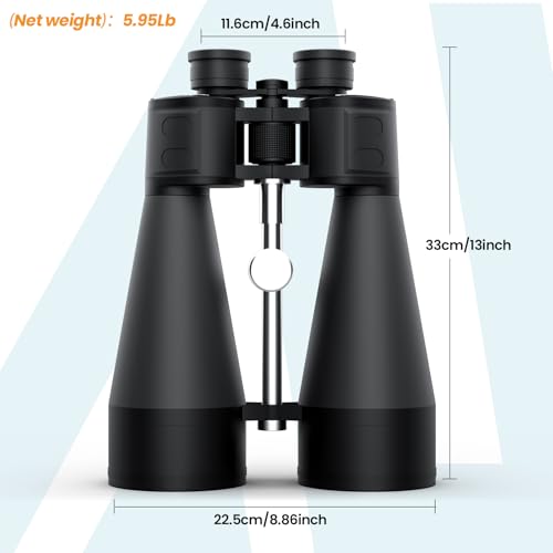 Aurosports 20x80 High Powered Binoculars, 80mm Large Aperture for Adults | Clear low light vision, Long range, 80mm objective lens - size: 20x80
