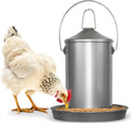 Plexon Automatic Chicken Feeder 2.9KG/6.6lbs – Heavy-Duty 304 Stainless Steel Poultry Feeder, Rust-Proof, Top-Fill Design, Easy to Clean, Weather-Resistant