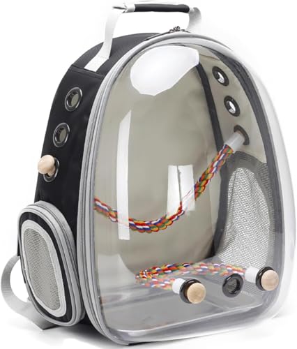 Bird Rope Stand Perch, Easy Mount on Backpack Carrier and Cage (Multi Color, Large) - color: Multi Color