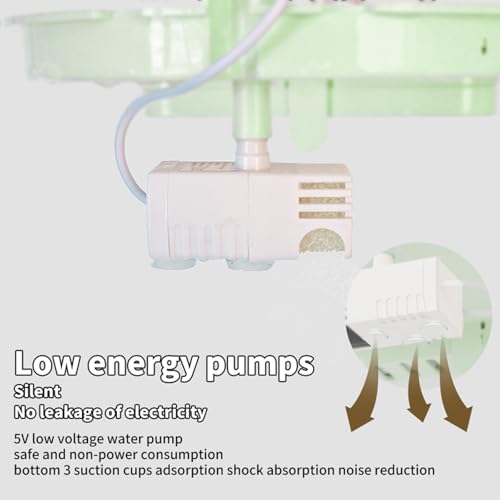 Automatic Bird Baths for Cage – Indoor Parakeet Bath with Pump, Bird Shower with 2 Modes Running Water, Bird Cage Accessory for Pet Birds Conure Budgies Cockatiels Lovebird(Green) | Quiet auto pump with 4-layer filter & 4 refills Easy-clean clear tank on/