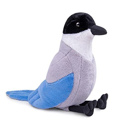 Grey Magpie Plush Toy - Realistic 12inch Grey Magpie Bird Stuffed Animal, Cute Little Bird Raven Plush as Gift for Your Friends - style: Grey Magpie