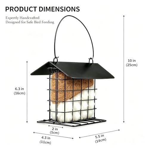Bird Nesting Material Holder with Weatherproof Roof, Refillable Hummingbird Nesting Material Station for Outdoor Wild Birds, Garden Decoration, Ideal Gifts for Bird and Nature Lovers