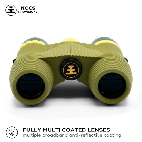 Nocs Provisions Standard Issue 10x25 Binoculars, Waterproof, Bird Watching | 10X Magnification, Bak4 Prism, Wide View Multi-Coated Lenses, Hiking & Backpacking, Adults & kids - color: Olive Green, size: 10x25