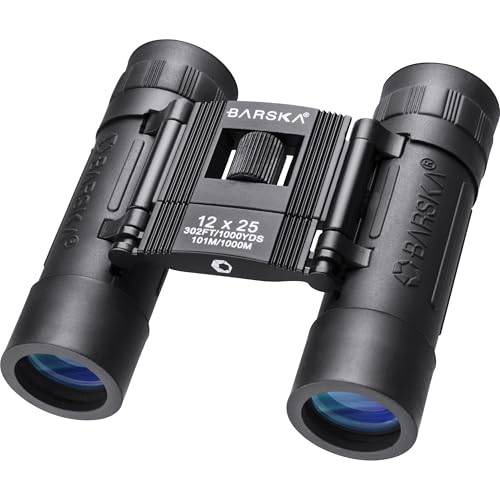 Barska Lucid View Compact Binoculars – Fully Coated Roof Prism, Center Focus, Lightweight Outdoor Binoculars for Bird Watching, Hiking, and Travel - size: 12x25