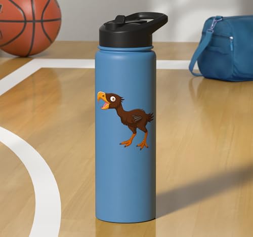 Cute Cartoon Prehistoric Animals Terror Bird For Kids Funny Stainless Steel Insulated Water Bottle - color: Light Blue