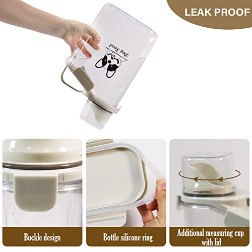 Dog Food Storage Container Airtight Portable Dog Food Container with Handled Lid and Pour Spout,Food Storage for Dog Dry Food Small Pet Food Container with Measuring Cup for Home, Travel,2.8L - color: DOG