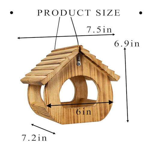 BalterFF Bird Feeders for Outdoors,Wooden Unique Seed Sunflower Food Feeder Blue Cardinal Finch Backyard Platform Balcony Gazebo Tree Fence Wall Mount Effortless Holder Automatic Buddy