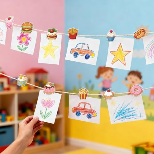MAYJOYDIY 24Pcs 12 Styles Snack Beverage Acrylic Chip Clips Hot Dog Hamburger French Fries Bag Sealer Sealing Closures Cute Donut Popcorn Pizza Bag Clips for Food Storage Airtight Seal Grip - style: Snack Beverage