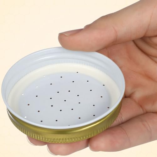 Toddmomy 8pcs Metal Bee Feeders Entrance Beehive Lid, Honeybee Feeder for Beehive Water or Sugar Syrup Feeding Equipment, 7.30X7.30X1.50CM