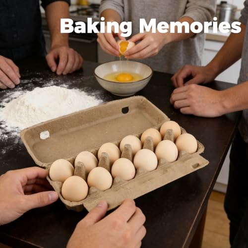 Pulp Egg Cartons Bulk - 15Pack 12 Count Recycled Paper Egg Crates for Farmers Market, Home Kitchen Storage, Biodegradable and Compostable 2x6 Style Cardboard Dozen Chicken Egg Cartons