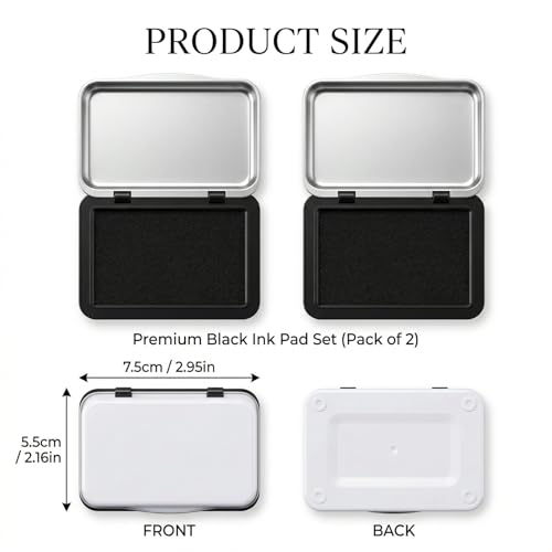 2PCS Ink Pads for Farm Fresh Eggs Date Marking & Food Labeling (Black) | 2.95 x 2.16in Premium Fade-Resistant Quick-Drying Ink Pads - size: 2PCS