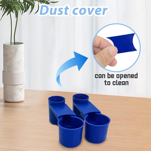 kathson 20 Pcs Bird Drinker Feeder Plastic Soda Pop Water Bottle Cup Ideal for Chicken Pigeons Birds Feeder Trough Animal Feeding Accessories (Blue) - color: Blue