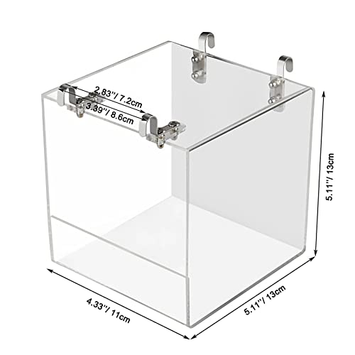 Hanging Bird Bath Cage, Cleaning Pet Supplies Cockatiel Bird Bathtub | for Little Bird Parrots Spacious Parakeets Portable Shower for Most Birdcage - size: 5.1"L x 5.1"W x 4.3"H