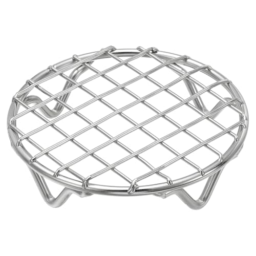 uxcell Round Cooking Rack 3.9 Inch Dia Stainless Steel Wire Cooling Steamer Rack for Baking Canning Cooking Roasting Cooling Grilling Drying, Silver - size: 3.9 Inch