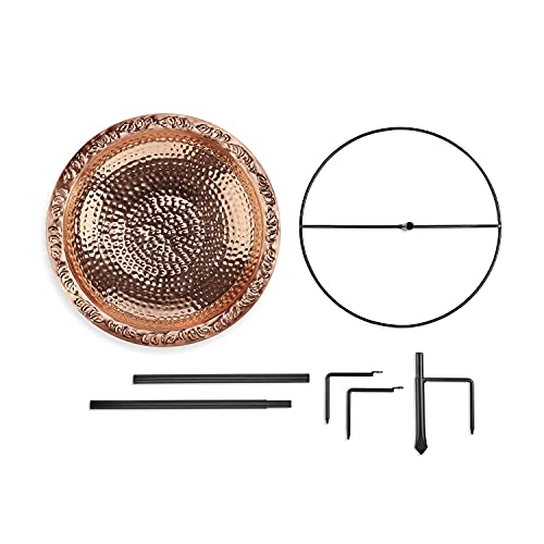 Good Directions BBG18 Copper Bird Bath, Includes Garden Pole, 18” Diameter Basin, Polished Copper - style: Polished