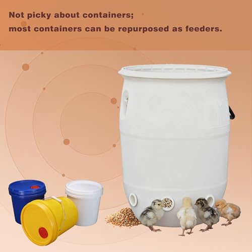 16 Pack Quail Feeder No Waste Feeder Port for DIY Bucket Container (1in) | Quail Feeder Port Tools for Outdoor Coturnix Farming - color: 1in*16pcs