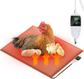 Large Chicken Heating Pad Baby 15.6" X 23.4" Chicks Heater Mat Temperature and Timer Adjustable Led Display Chicken Warming Blanket Heated Mat with Anti Bite Cord Chick Brooder Heating Plate - size: 23.4"L x 15.6"W x 1.0"H