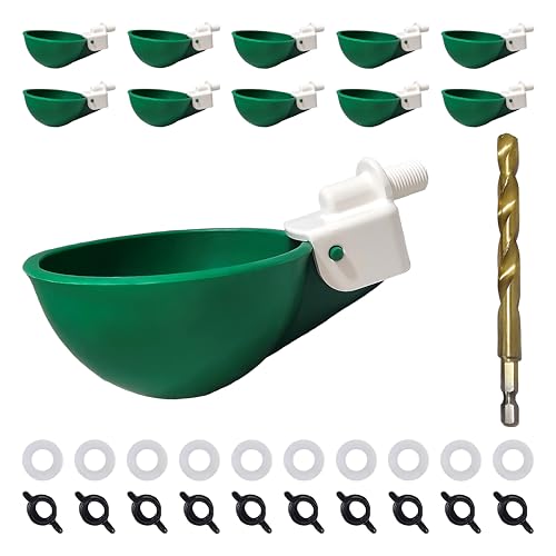 Farmight Automatic Poultry Waterer Kit – Leak-Free Large Self-Filling Cups with Drill Bit for Chickens, Ducks, Quail, Geese & Turkeys - 5 Pack