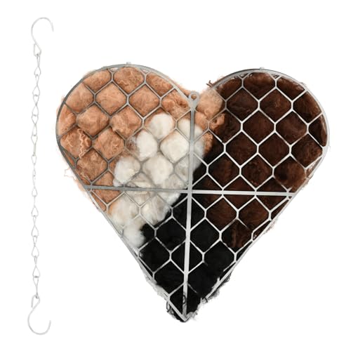 Handmade Fiber Bird Nesting Heart, Refillable Birds Haven Heart Shape Hummingbird Nesting and Nest Materials, for Wild Bird, Hummingbird Houses Nest Boxes Gifts