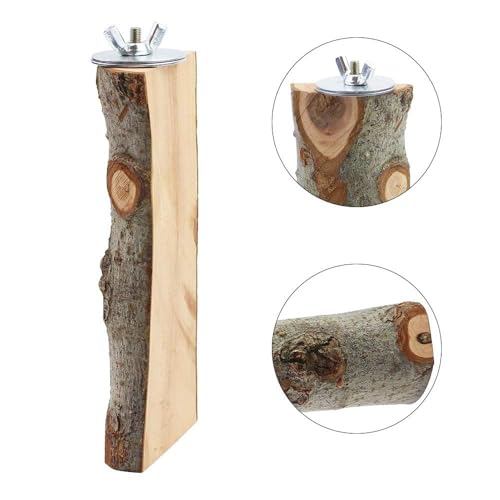 4 Pack Natural Wood Bird Perch Parrot Stand Branches Fork Toys,Pet Bird Cage Wooden Hanging Perch Platform Hammock Swing Toy for Small Parakeets,Budgies,Cockatiels,Conures,Finches - size: Size for Small & Medium Birds