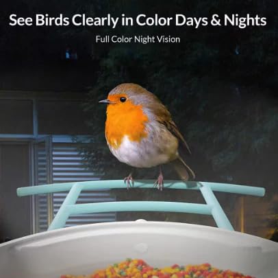 VicoHome Bird Feeder with Camera - AI Bird Recognition, Solar Powered Outdoor Birdhouse Cam with Night Vision, Motion Alerts, App Control, Cloud & SD Storage, IP65 Waterproof, 2K HD Live View, Wi-Fi