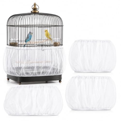 4PCS Bird Cage Net, Bird Cage Seed Catcher, Bird Cage Seed Catcher for Large and Medium Cages
