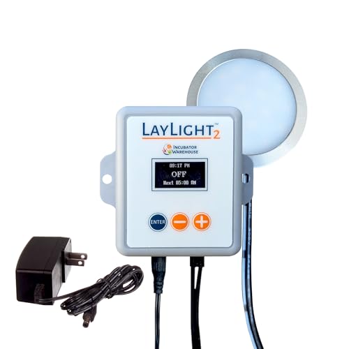 AutoCoop LayLight2 with Smart Timer - Automatic Chicken Coop LED Daylight Extender - Chicken Coop Light with Programmable Settings for Boosting Chicken Egg Production