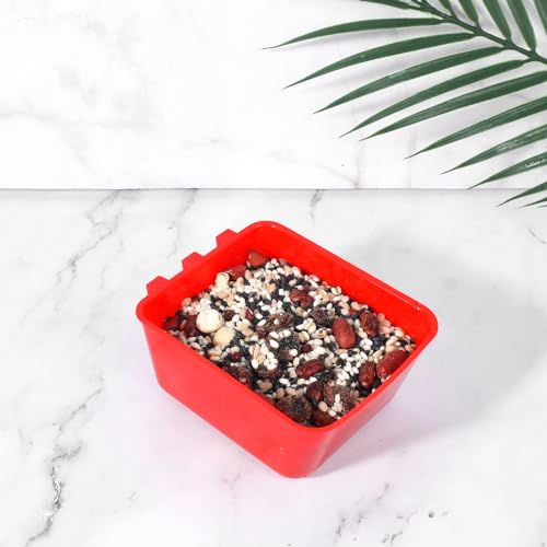 20 Pcs Cage Cups Chicken Feeder Waterer, 16 oz, Hanging Bunny Cage Feeder, Chicken Water Bowl for Pet Parrot, Rooster, Parakeet - color: red