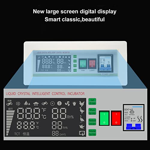 XM‑18SD Egg Incubator Controller, 5-Mode Temperature Humidity Thermostat | Large LCD Screen l 32-210°F/0-99℃ Range l 0-99% RH l for Chicken, Goose & Duck Eggs l 110V Plug