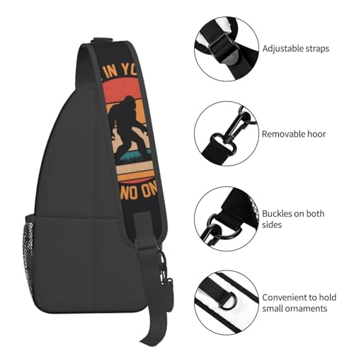 Bigfoot Sling Bag for Women, Crossbody Bag Sasquatch Sling Backpack for Men, Casual Shoulder Bags Lightweight Gym Outdoor Sports Travel Hiking Fishing Daypack - color: Bigfoot