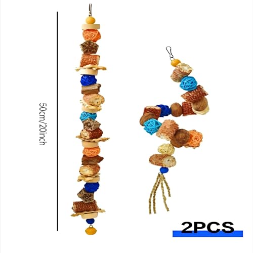 Natural Bird Rope Perches Toys, Birdcage Hanging Chew Toys | Parakeet Swing Chew Toys, Birdcage Hanging Toys, For Conure Cockatiel Budgies Lovebird Parrot