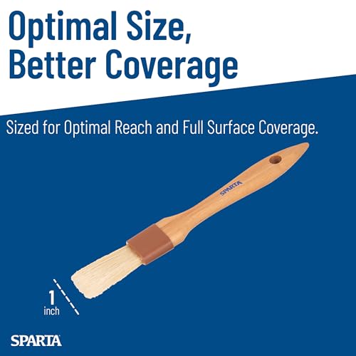 SPARTA Kitchen Basting Brush – 4037200 Basting Brush for Cooking Flat Boar Bristle Brush, Hardwood Handle for Kitchens, Restaurants, Catering, High Heat Food Prep, 1in, Pack of 12 - size: 1" Wide Flat Brush